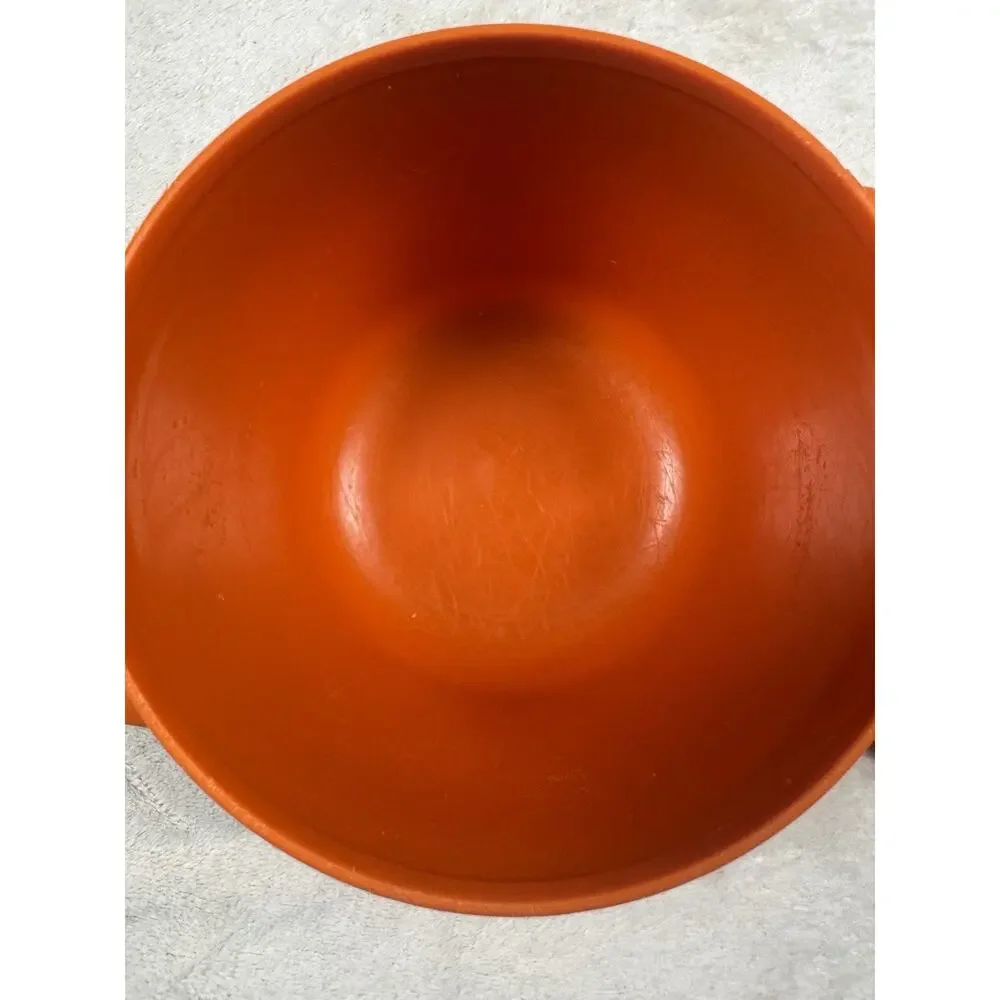 Vintage Tupperware Servalier Bowl 886-21 Harvest Orange Round Storage Bowl